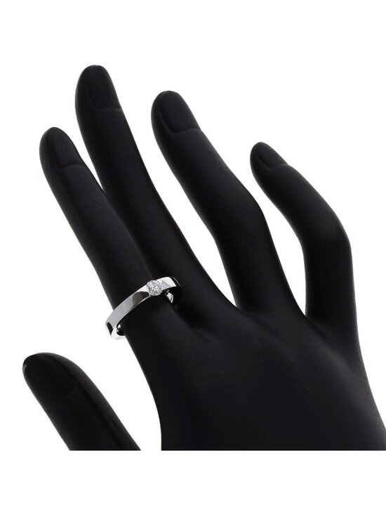 Cartier Date Solitaire 18K White Gold Diamond Ring EU 49  Cartier Date with Diamond 49 Ring 18k White Gold